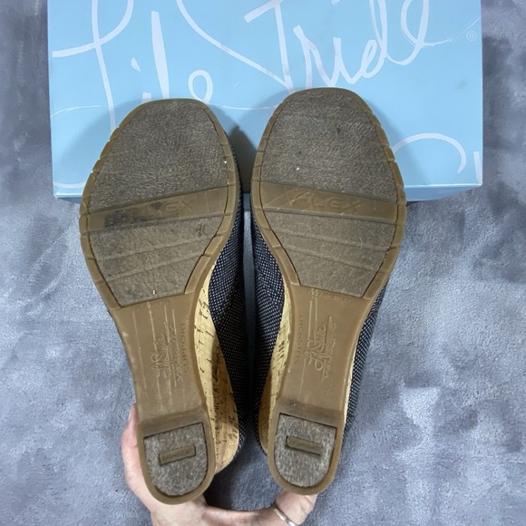 LifeStride Wedge Pumps Comfort Heels‎ 8.5 Open Toe Black White Dot Memory Foam - Picture 6 of 10